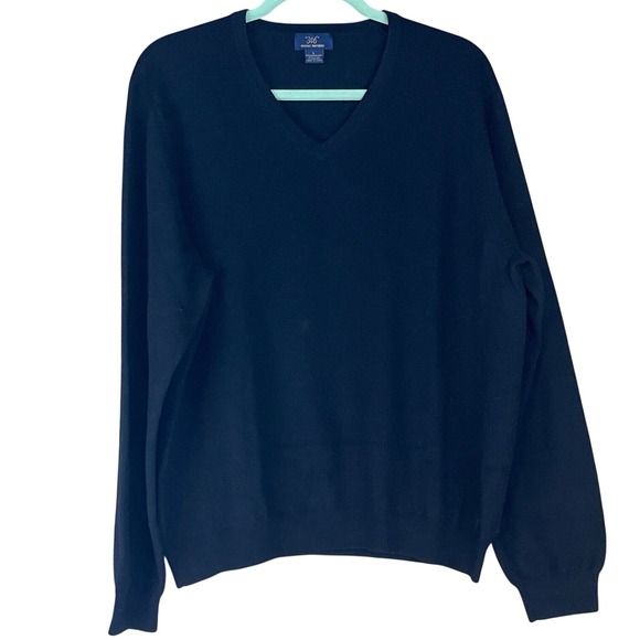 Brooks Brothers Other - Brooks Brothers 346 Merino Wool V Neck Sweater Mens Large Black Long Sleeve